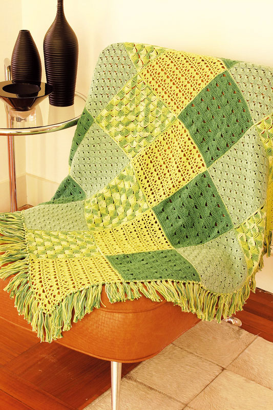 Manta de sofá em patchwork