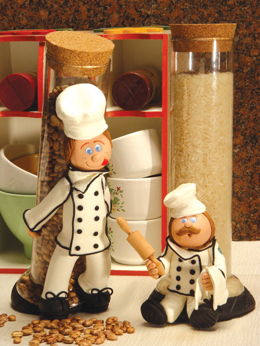 Pote de mantimento decorado com biscuit