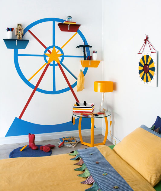 Pintura em parede de roda gigante