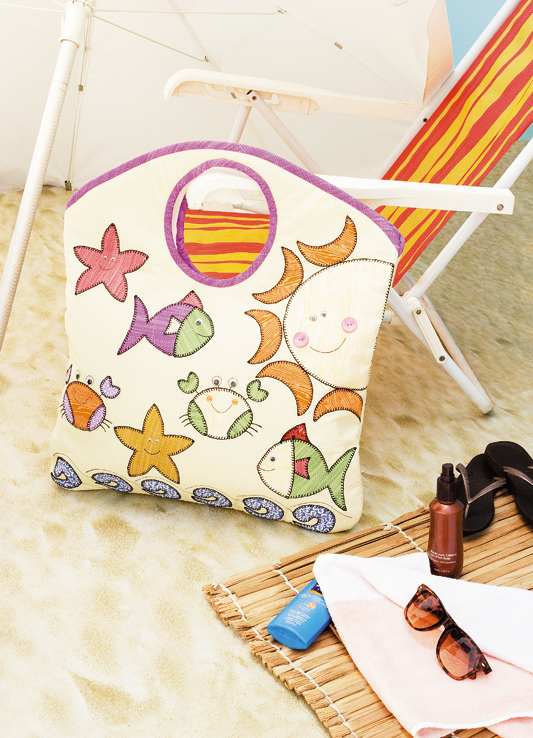 Bolsa de praia com patch apliquê