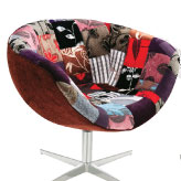 Poltrona com crochê ou patchwork