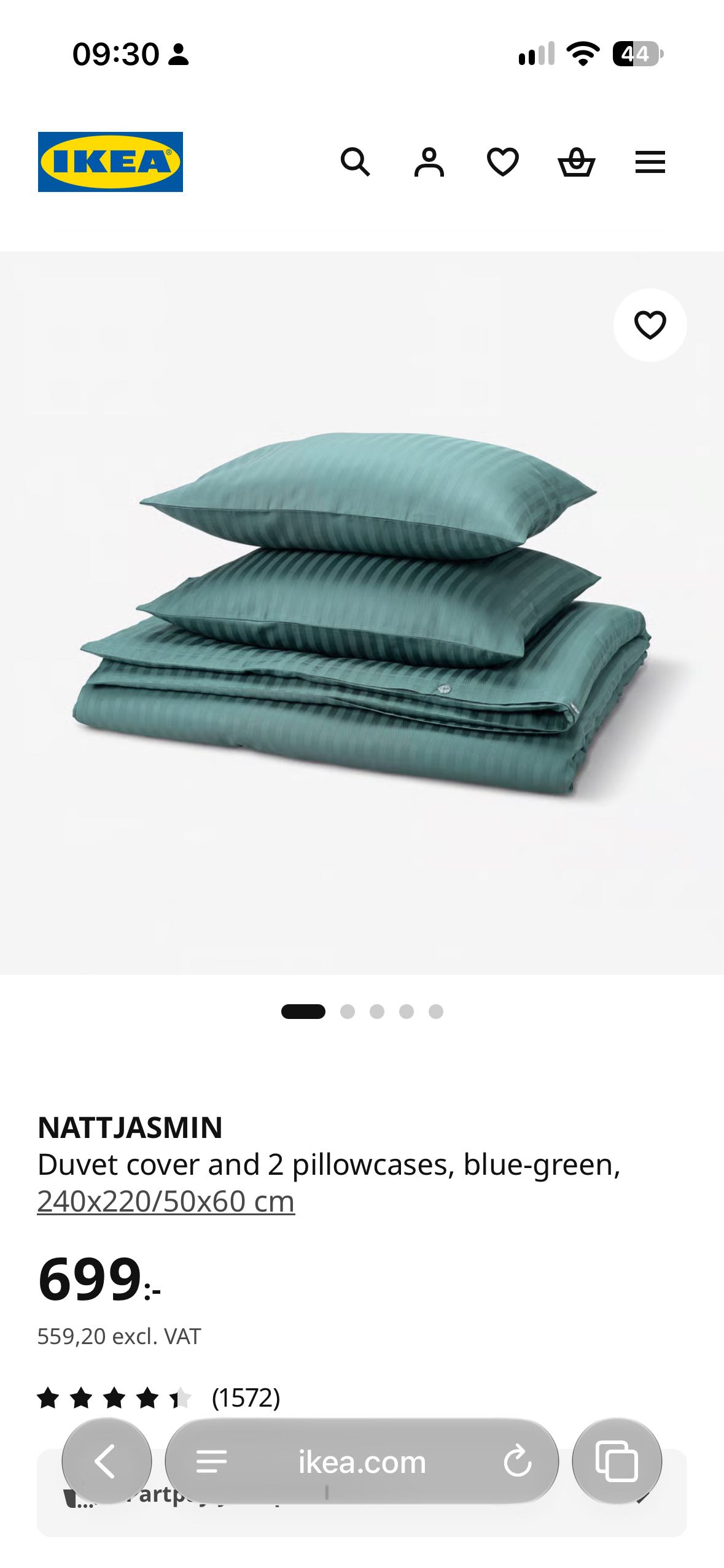 Nattjasmin Green duvet cover – bortskänkes nära Göteborg