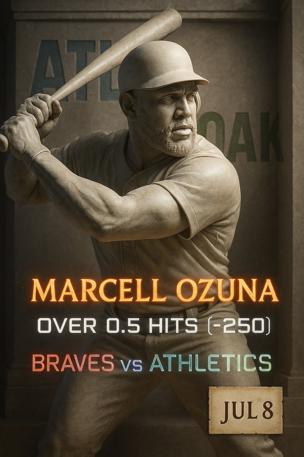 AI-generated detailed analysis visual for Marcell Ozuna showing key statistics and insights