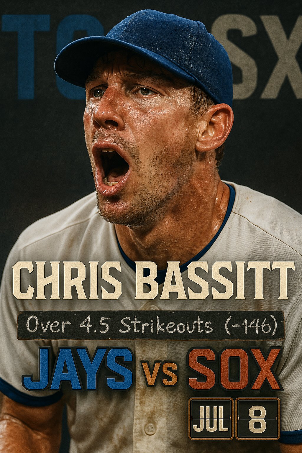 AI-generated detailed analysis visual for Chris Bassitt showing key statistics and insights