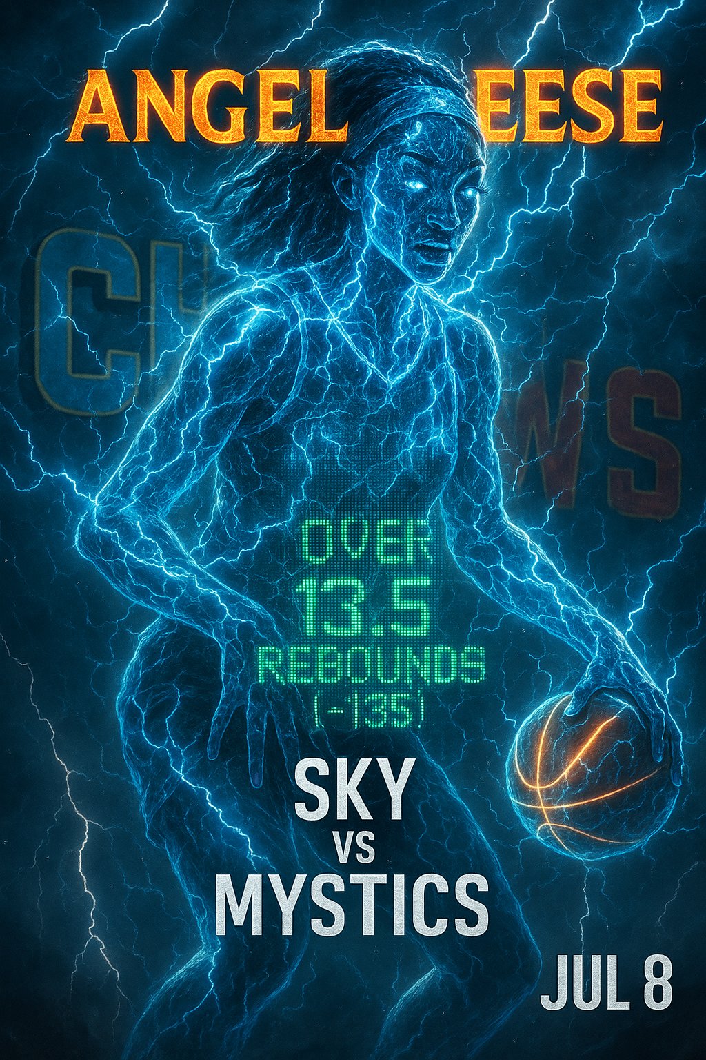 AI-generated detailed analysis visual for Angel Reese showing key statistics and insights