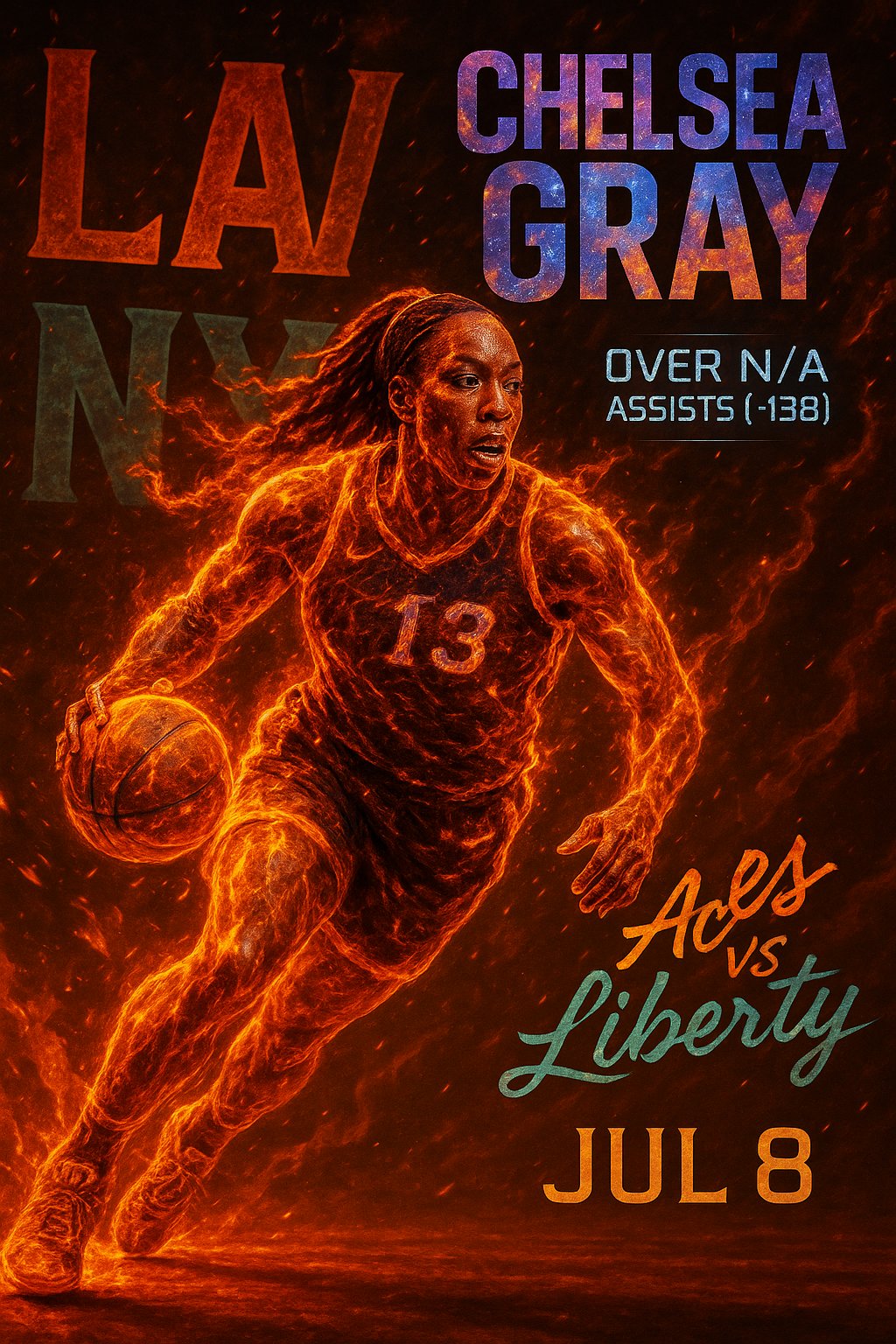 AI-generated detailed analysis visual for Chelsea Gray showing key statistics and insights