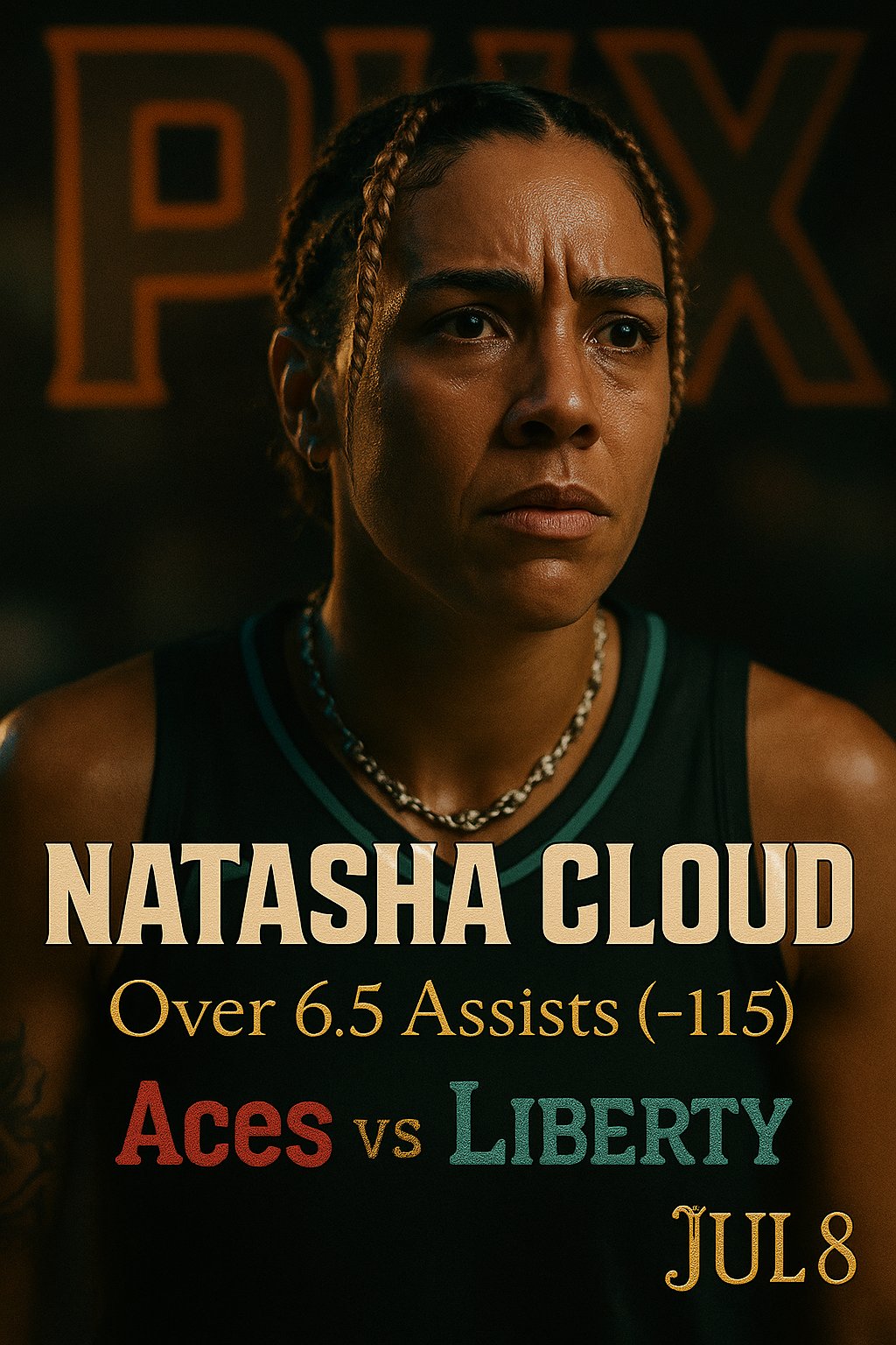 AI-generated detailed analysis visual for Natasha Cloud showing key statistics and insights