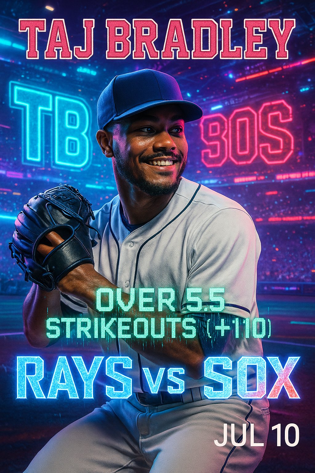 AI-generated detailed analysis visual for Taj Bradley showing key statistics and insights
