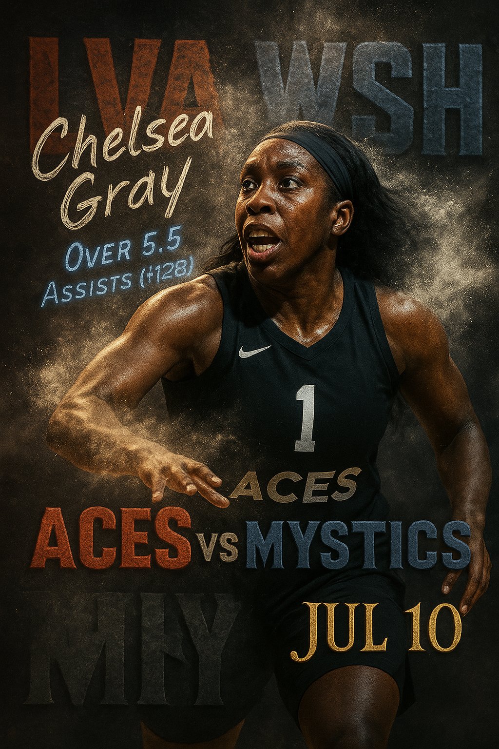 AI-generated detailed analysis visual for Chelsea Gray showing key statistics and insights