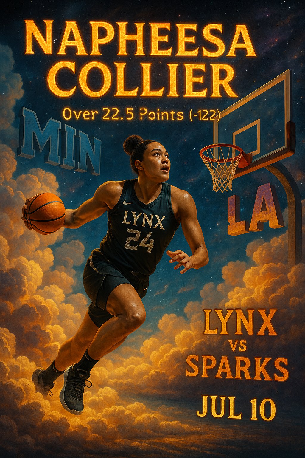 AI-generated detailed analysis visual for Napheesa Collier showing key statistics and insights