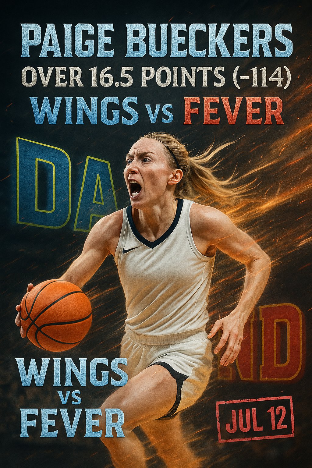 AI-generated detailed analysis visual for Paige Bueckers showing key statistics and insights