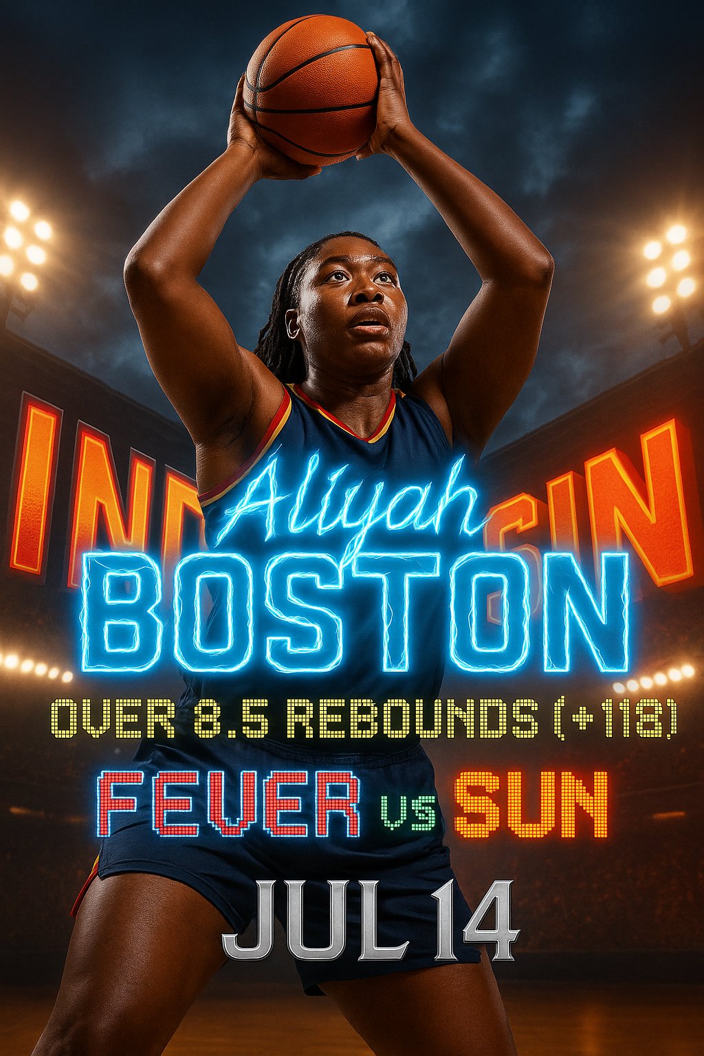 AI-generated detailed analysis visual for Aliyah Boston showing key statistics and insights