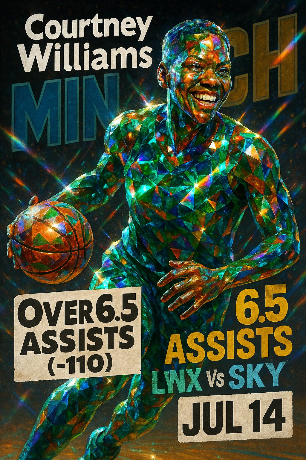 AI-generated detailed analysis visual for Courtney Williams showing key statistics and insights