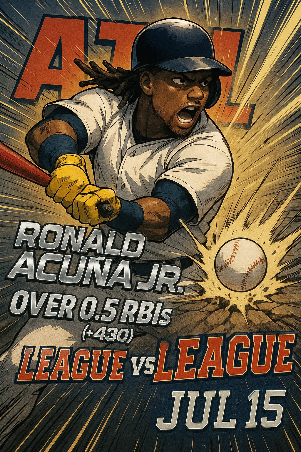 AI-generated detailed analysis visual for Ronald Acuña Jr. showing key statistics and insights