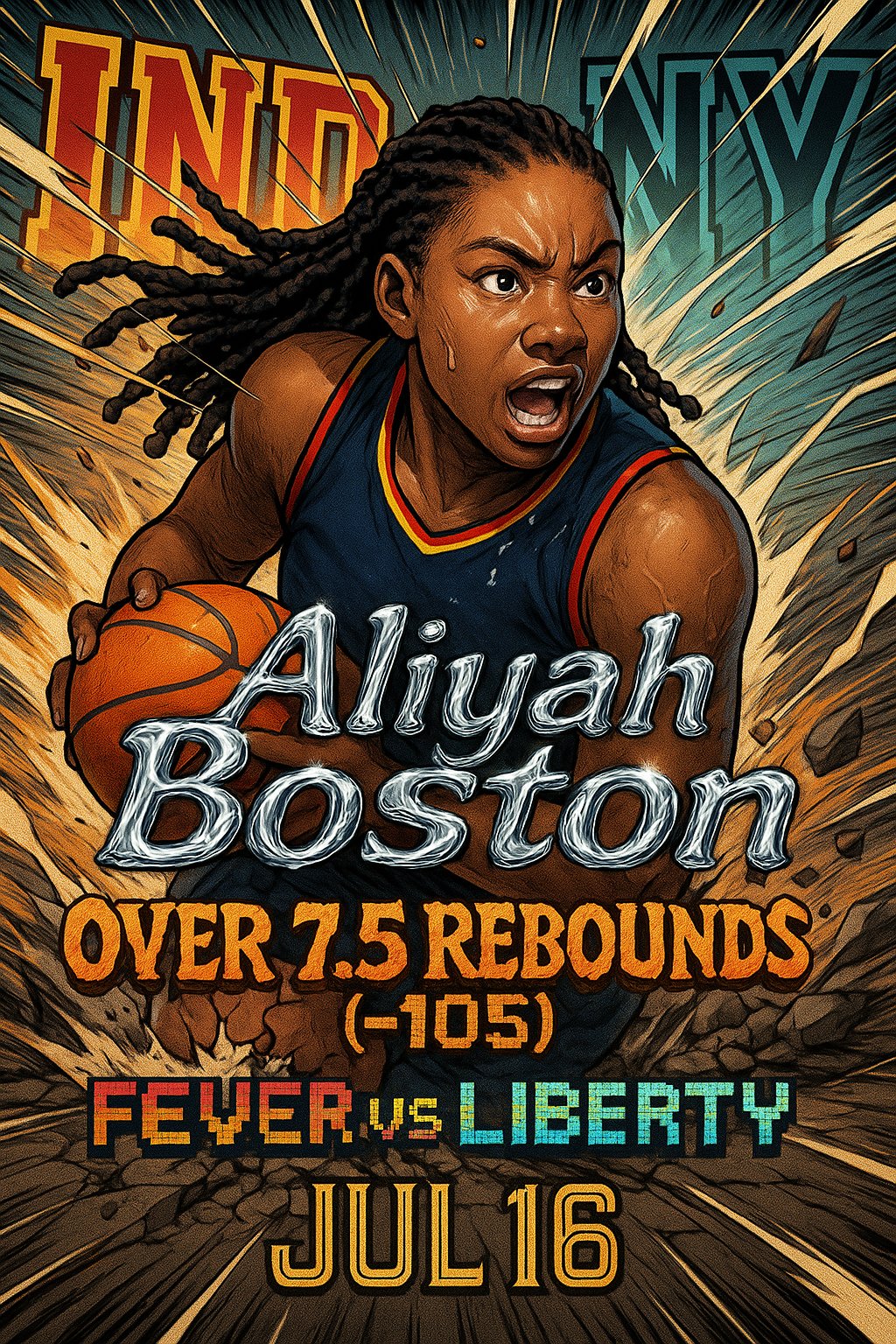 AI-generated detailed analysis visual for Aliyah Boston showing key statistics and insights