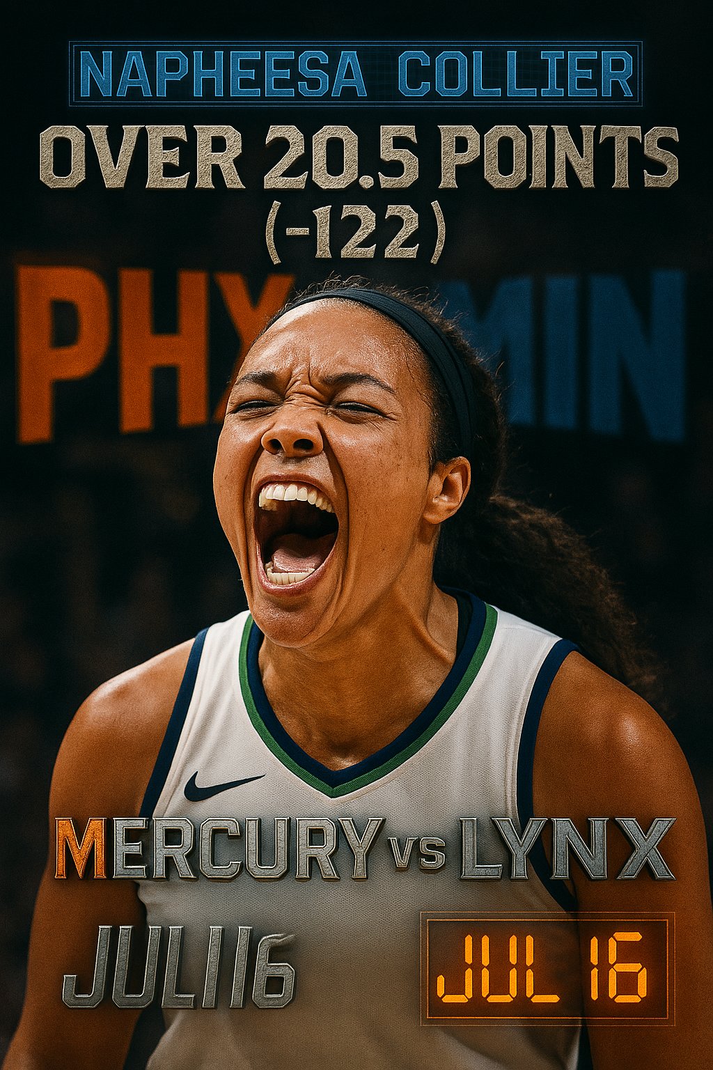 AI-generated detailed analysis visual for Napheesa Collier showing key statistics and insights