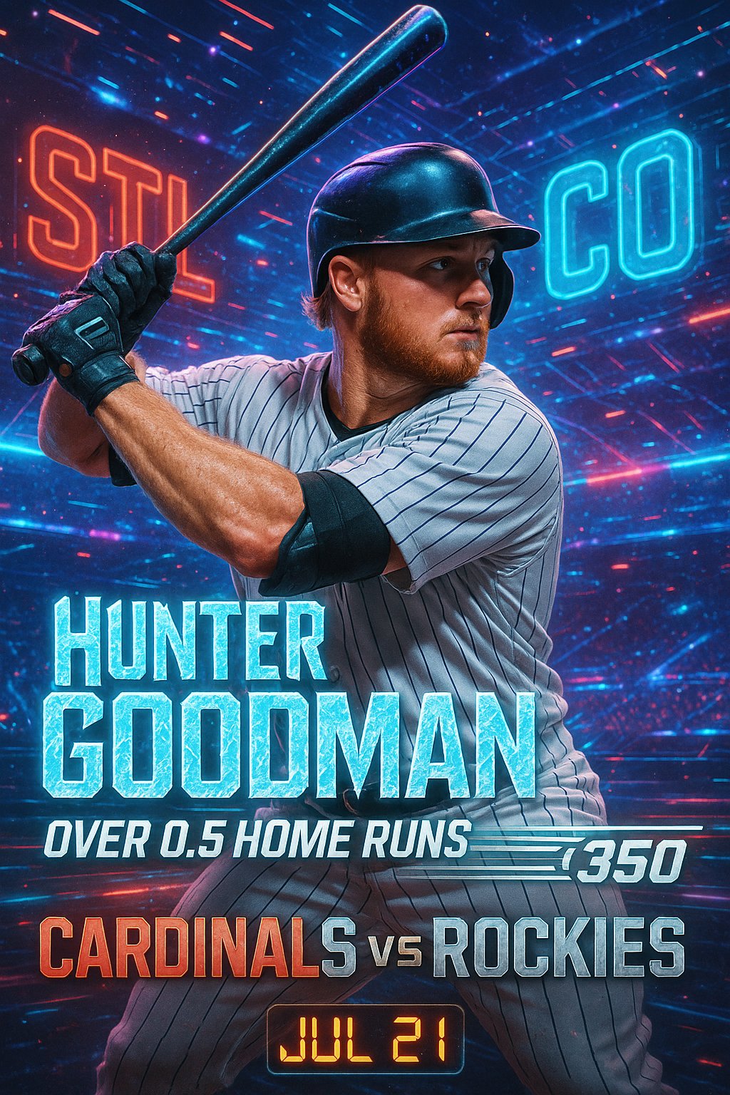 AI-generated detailed analysis visual for Hunter Goodman showing key statistics and insights