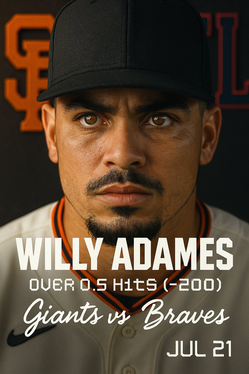AI-generated detailed analysis visual for Willy Adames showing key statistics and insights