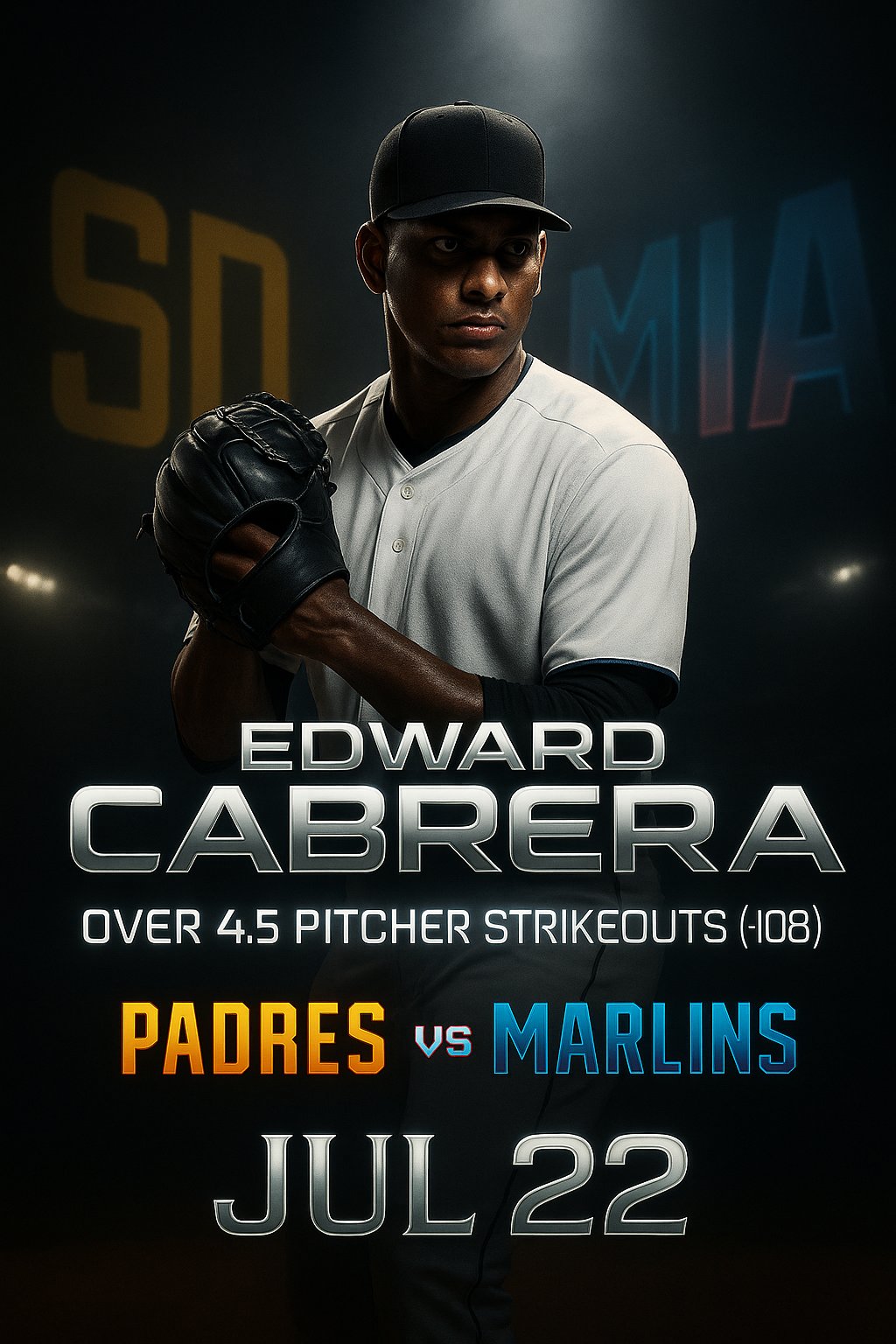 AI-generated detailed analysis visual for Edward Cabrera showing key statistics and insights