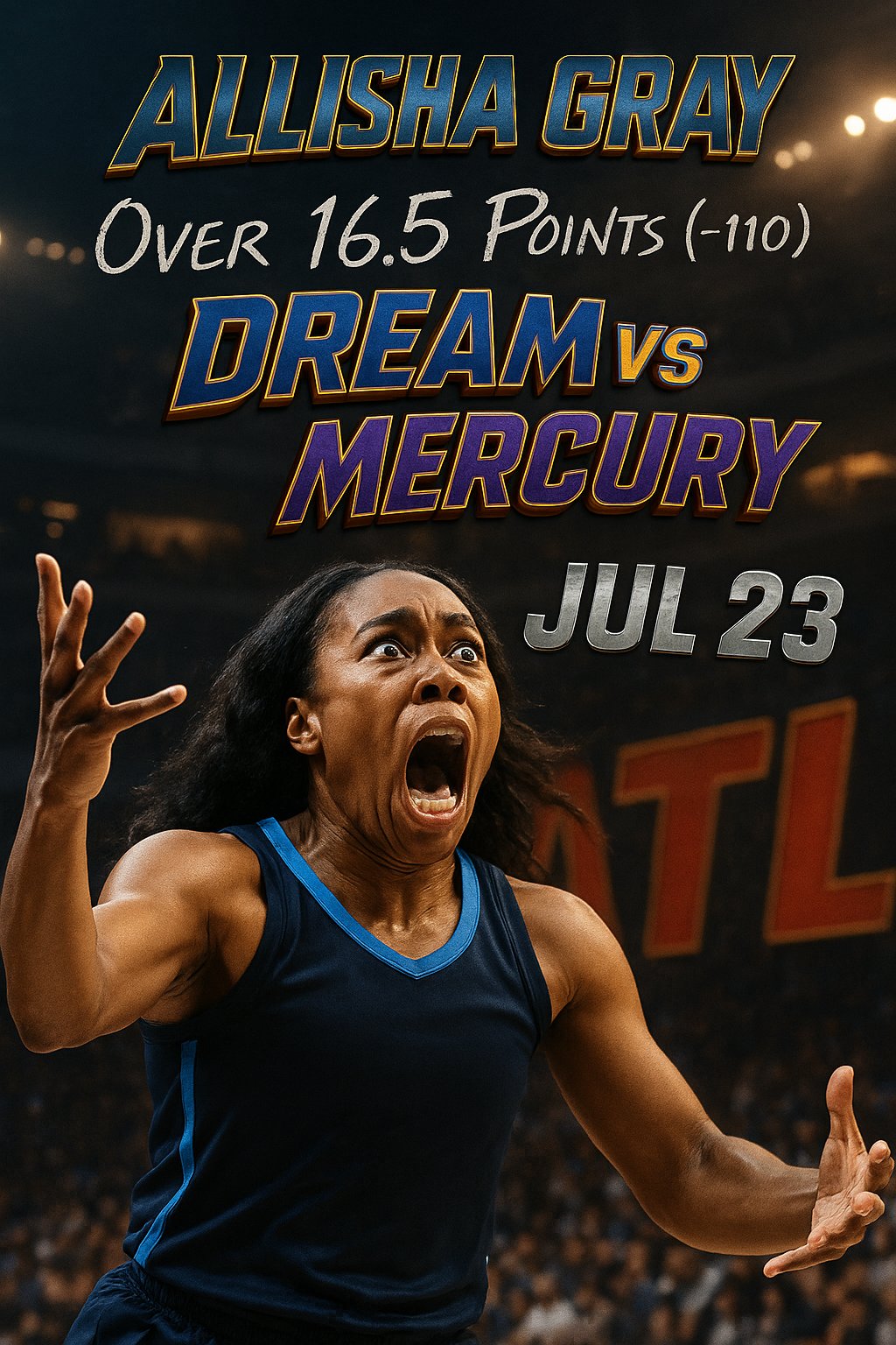 AI-generated detailed analysis visual for Allisha Gray showing key statistics and insights