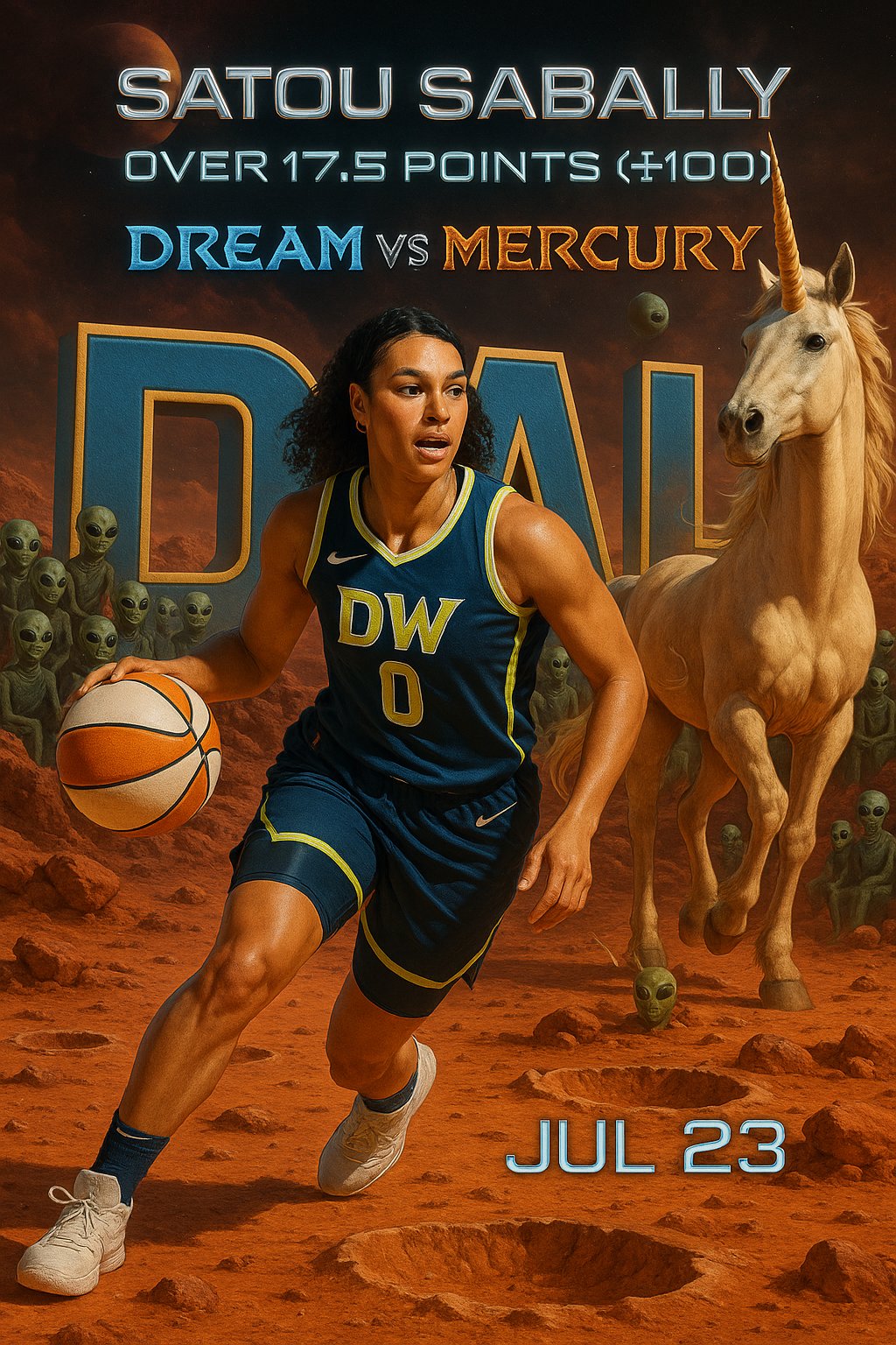 AI-generated detailed analysis visual for Satou Sabally showing key statistics and insights