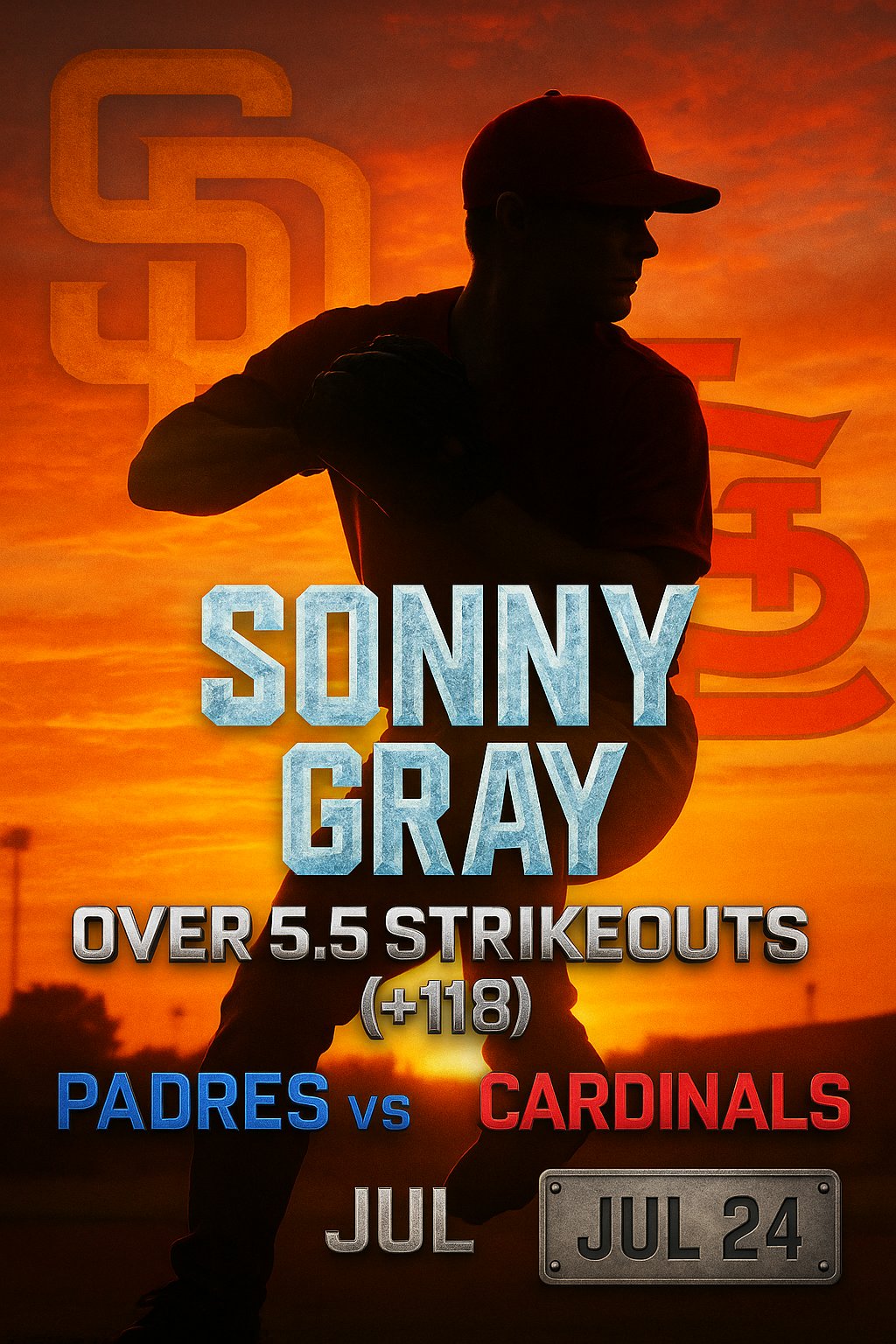 AI-generated detailed analysis visual for Sonny Gray showing key statistics and insights