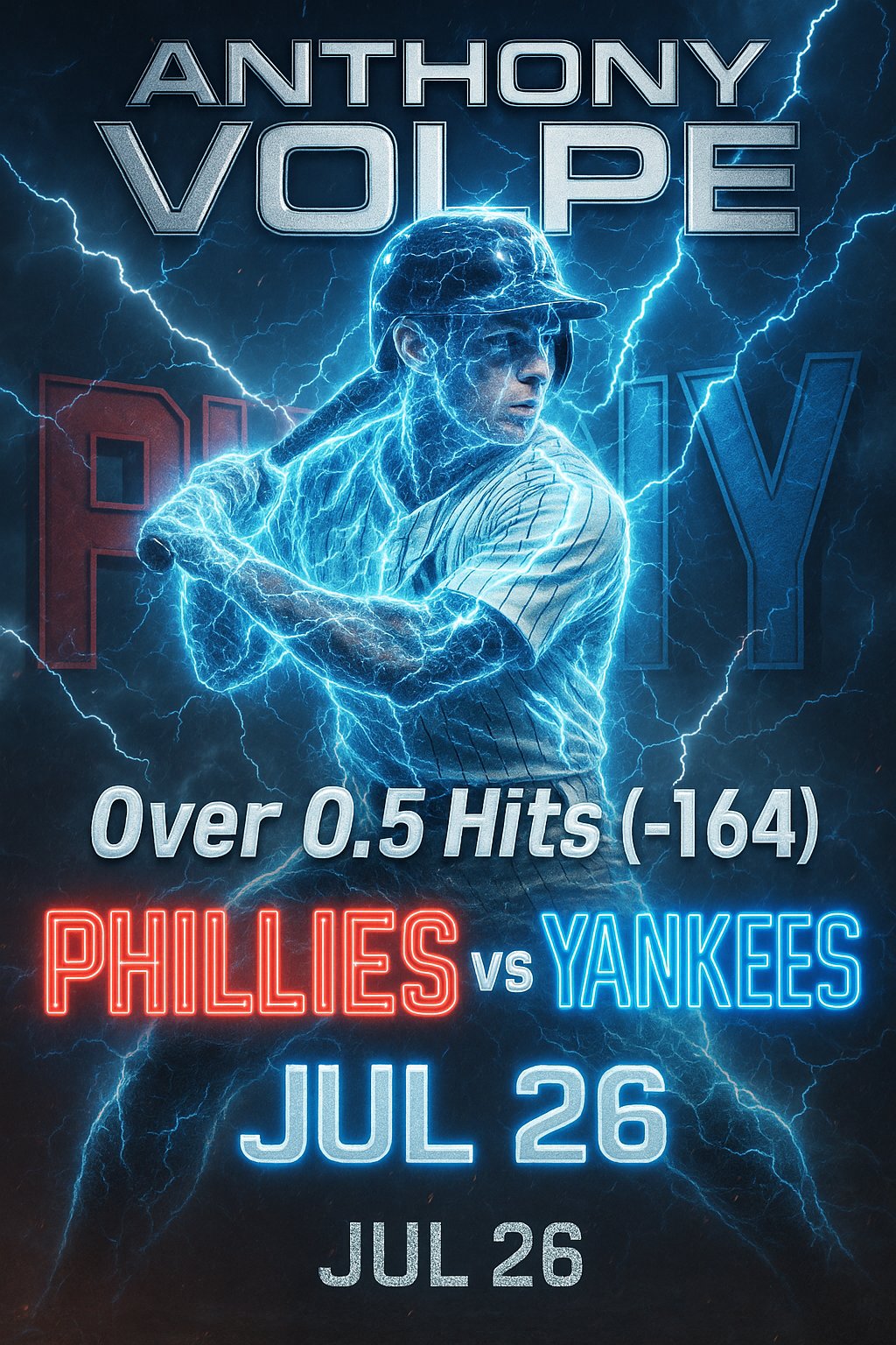 AI-generated detailed analysis visual for Anthony Volpe showing key statistics and insights