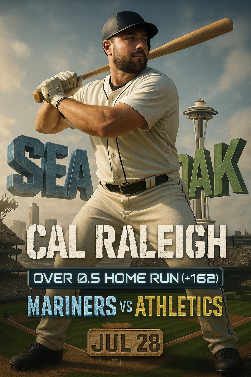 AI-generated detailed analysis visual for Cal Raleigh showing key statistics and insights