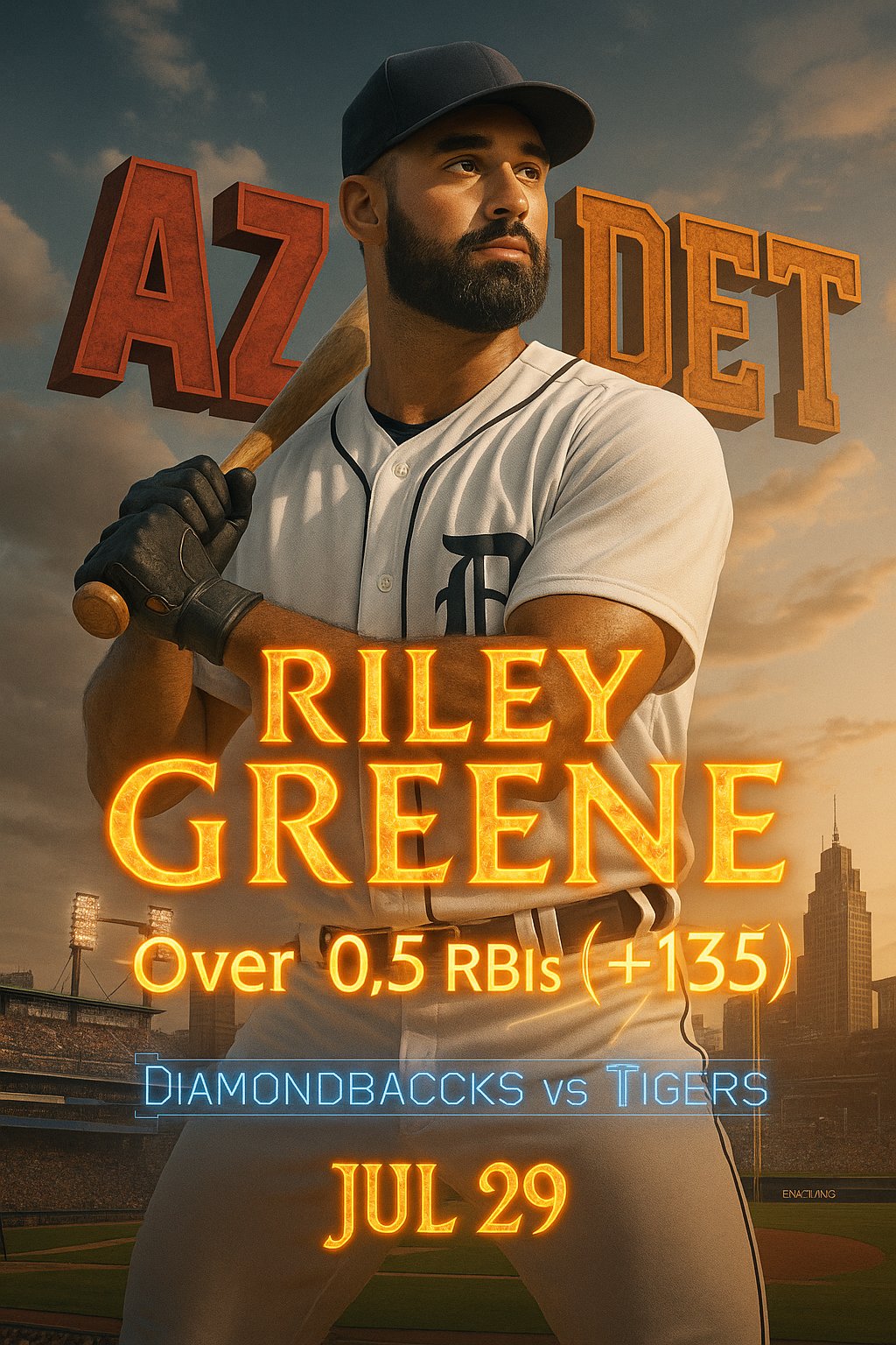 AI-generated detailed analysis visual for Riley Greene showing key statistics and insights