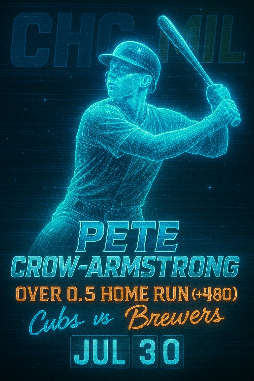 AI-generated detailed analysis visual for Pete Crow-Armstrong showing key statistics and insights