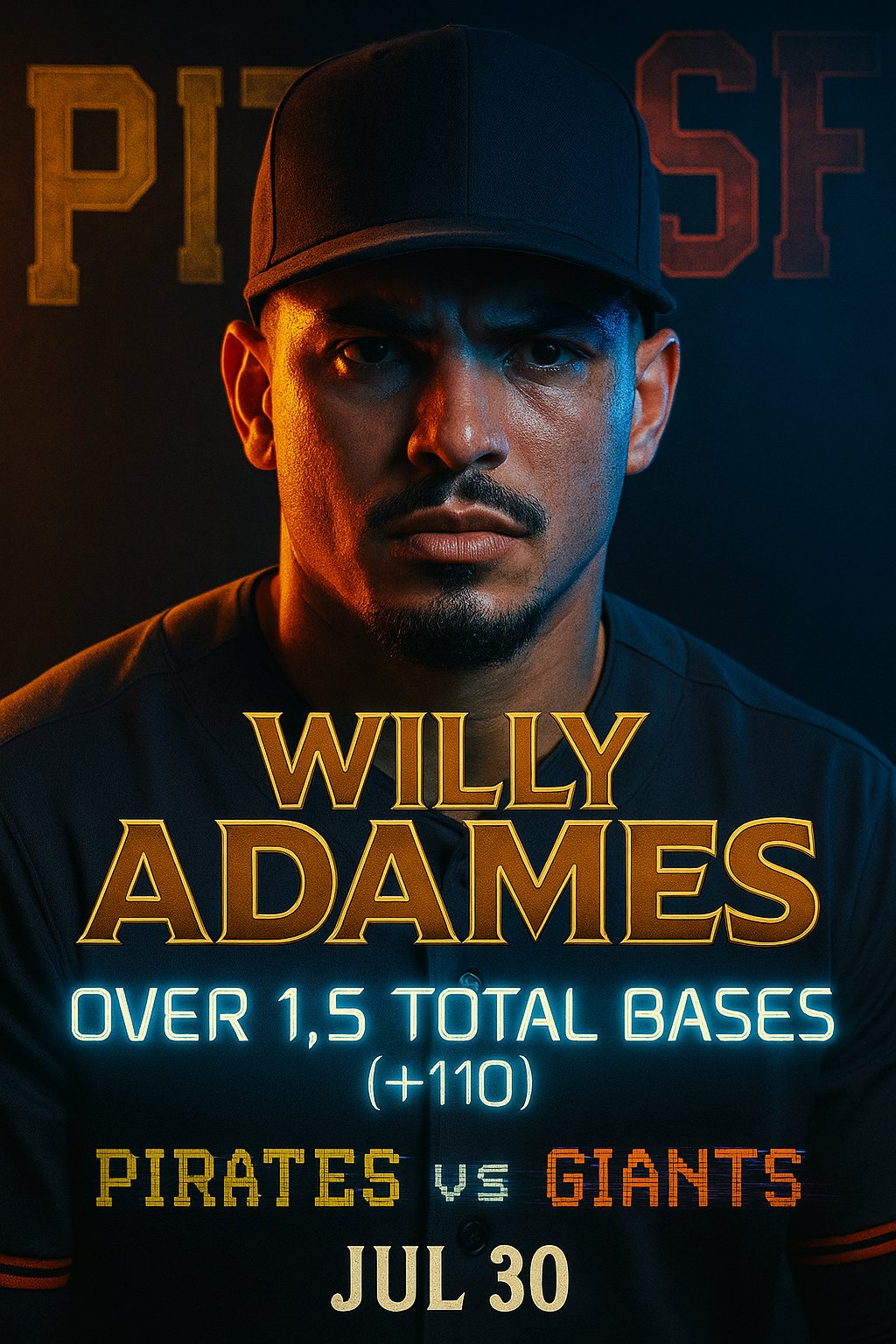 AI-generated detailed analysis visual for Willy Adames showing key statistics and insights