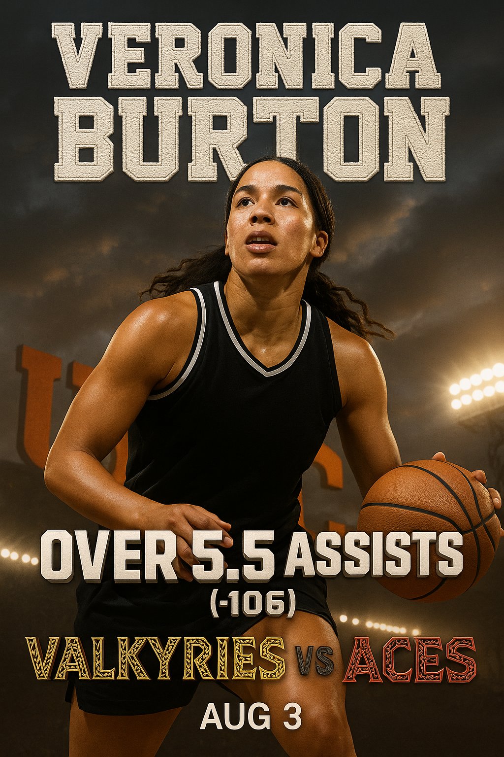 AI-generated detailed analysis visual for Veronica Burton showing key statistics and insights