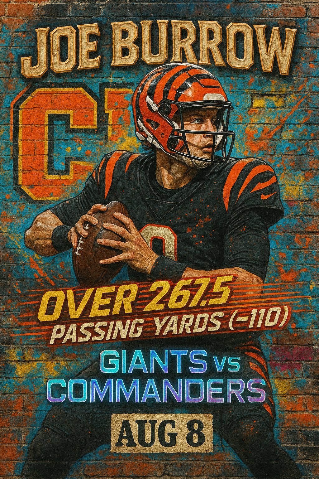 AI-generated detailed analysis visual for Joe Burrow showing key statistics and insights