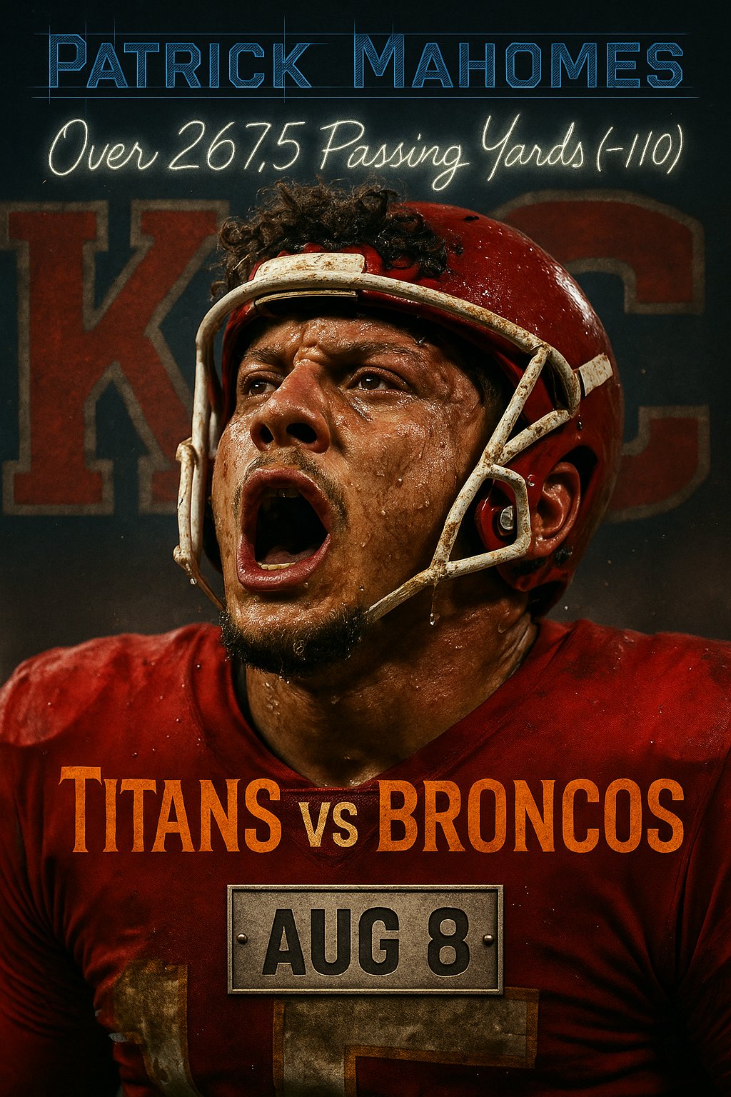 AI-generated detailed analysis visual for Patrick Mahomes showing key statistics and insights