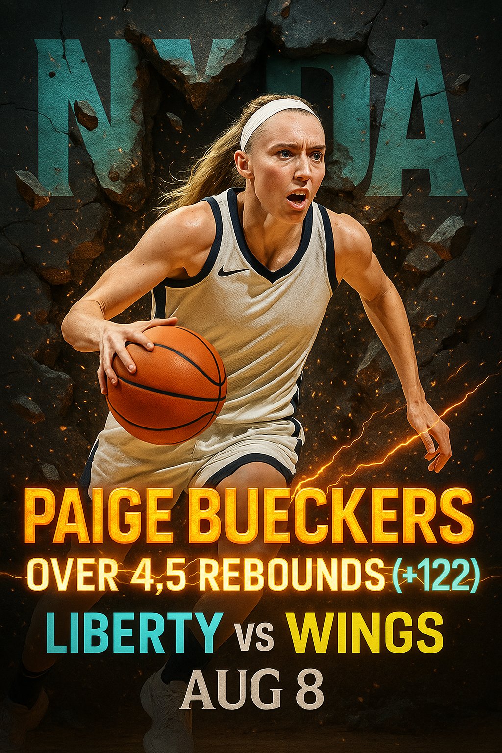 AI-generated detailed analysis visual for Paige Bueckers showing key statistics and insights
