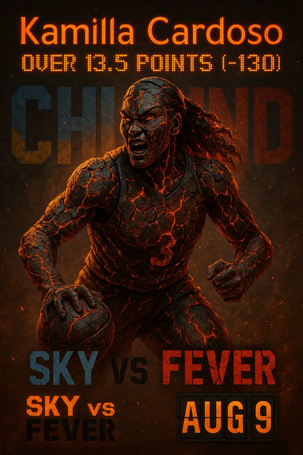 AI-generated detailed analysis visual for Kamilla Cardoso showing key statistics and insights