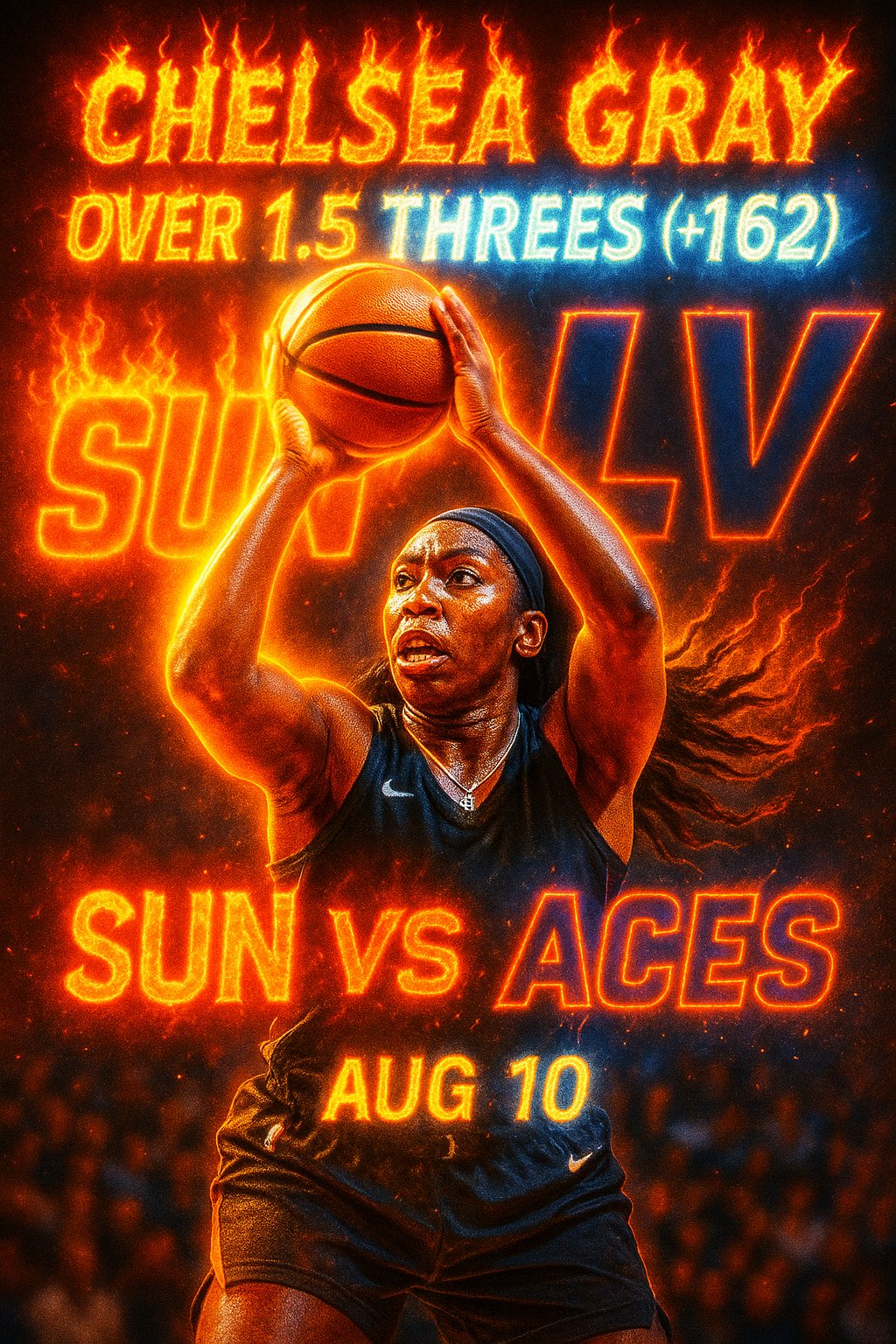 AI-generated detailed analysis visual for Chelsea Gray showing key statistics and insights