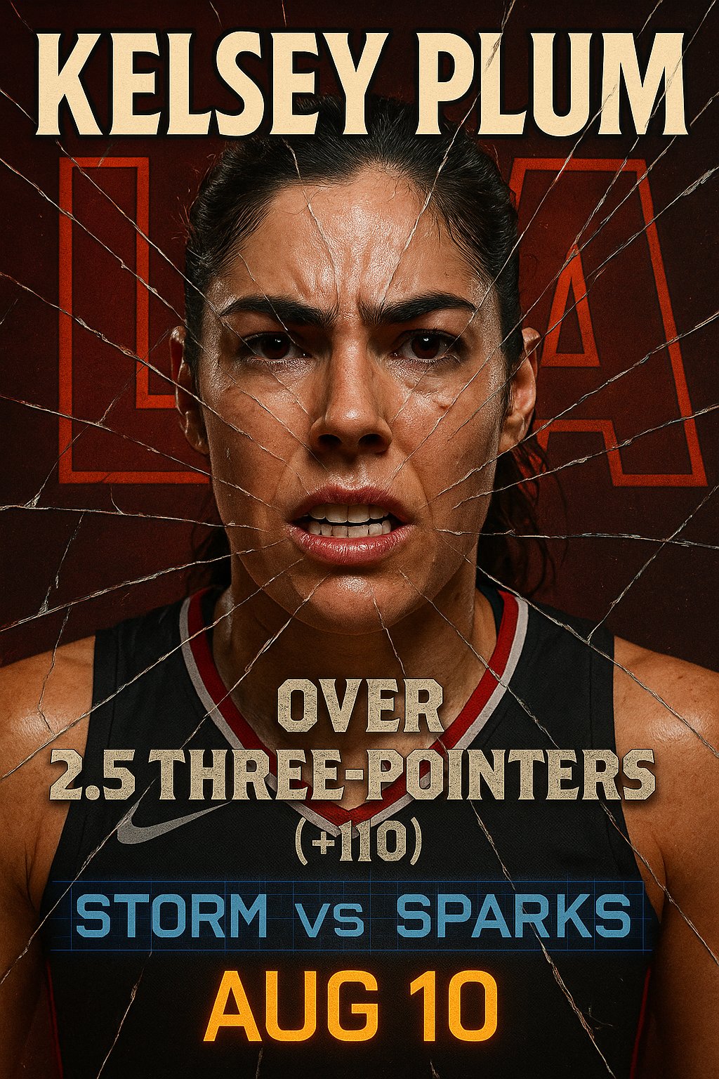 AI-generated detailed analysis visual for Kelsey Plum showing key statistics and insights