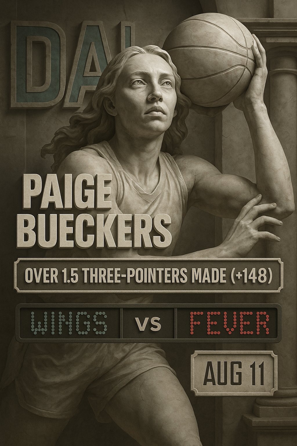 AI-generated detailed analysis visual for Paige Bueckers showing key statistics and insights