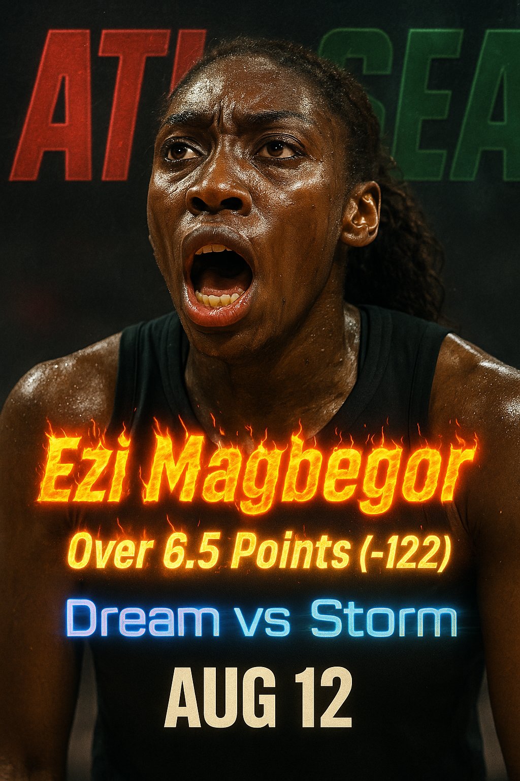 AI-generated detailed analysis visual for Ezi Magbegor showing key statistics and insights