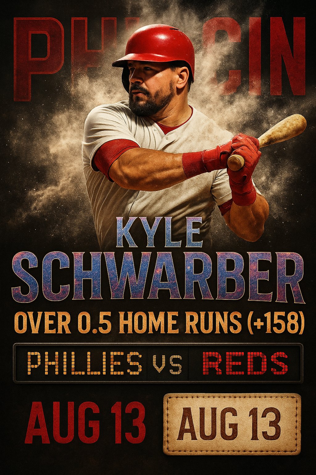 AI-generated detailed analysis visual for Kyle Schwarber showing key statistics and insights