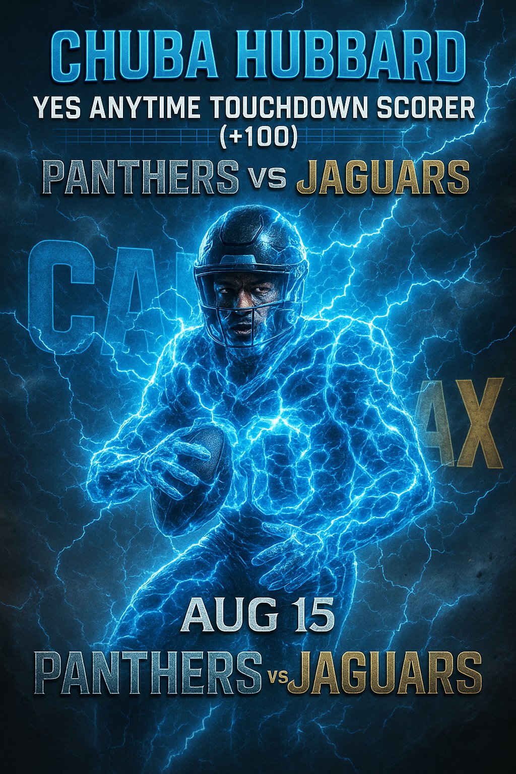 AI-generated detailed analysis visual for Chuba Hubbard showing key statistics and insights