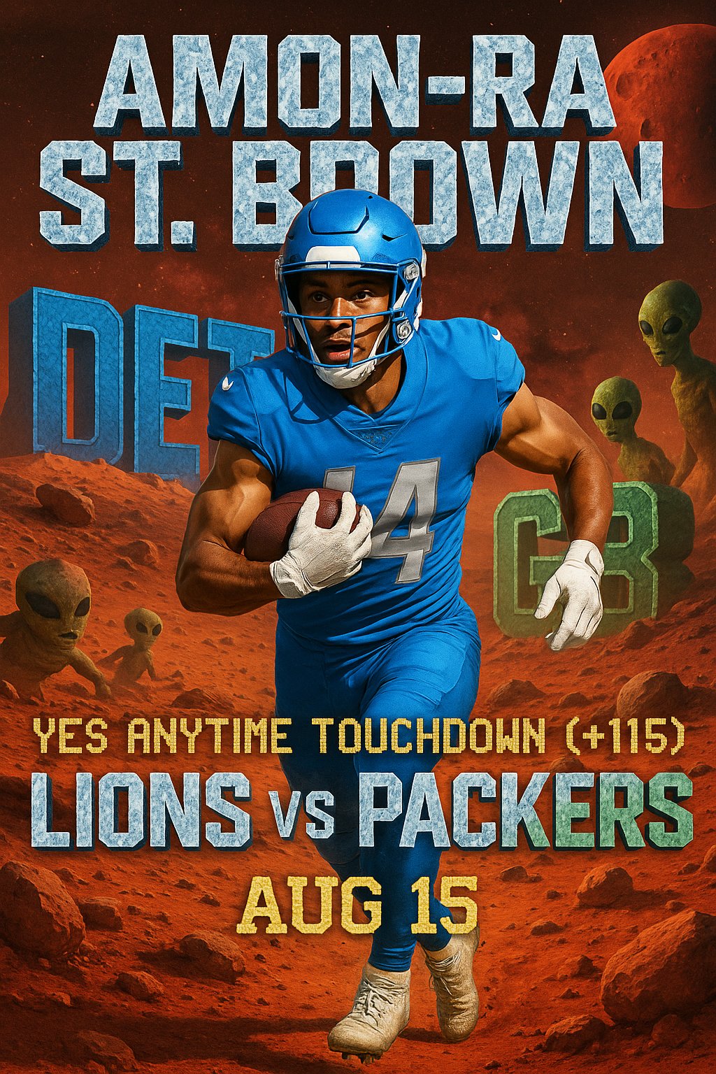 AI-generated detailed analysis visual for Amon-Ra St. Brown showing key statistics and insights