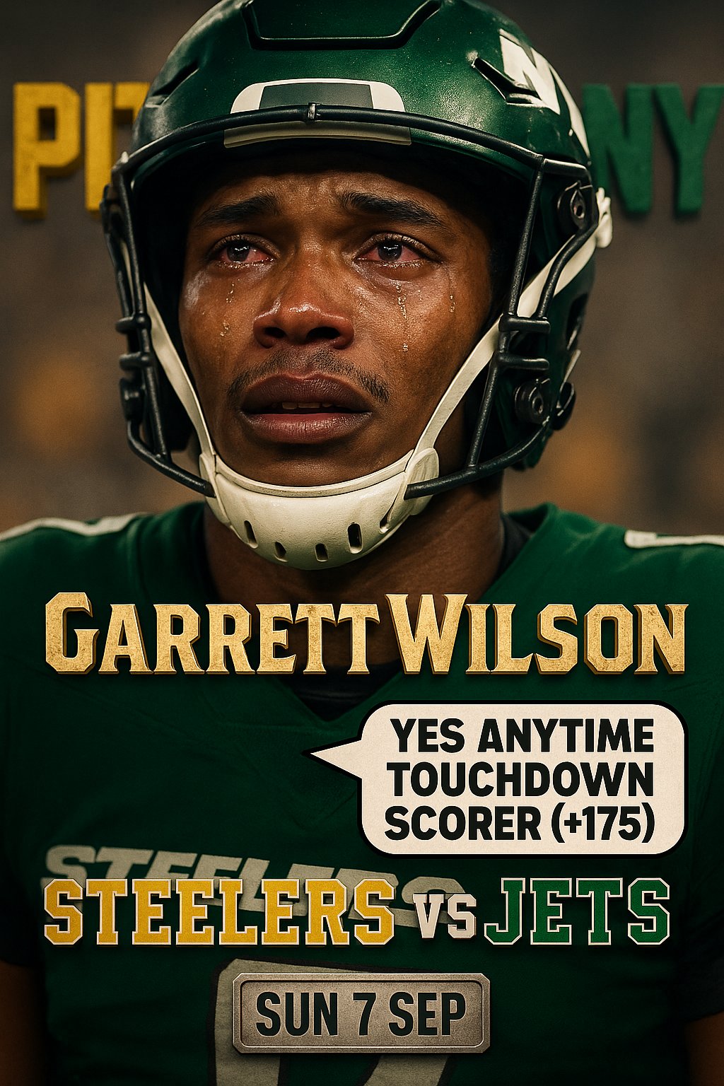 AI-generated detailed analysis visual for Garrett Wilson showing key statistics and insights