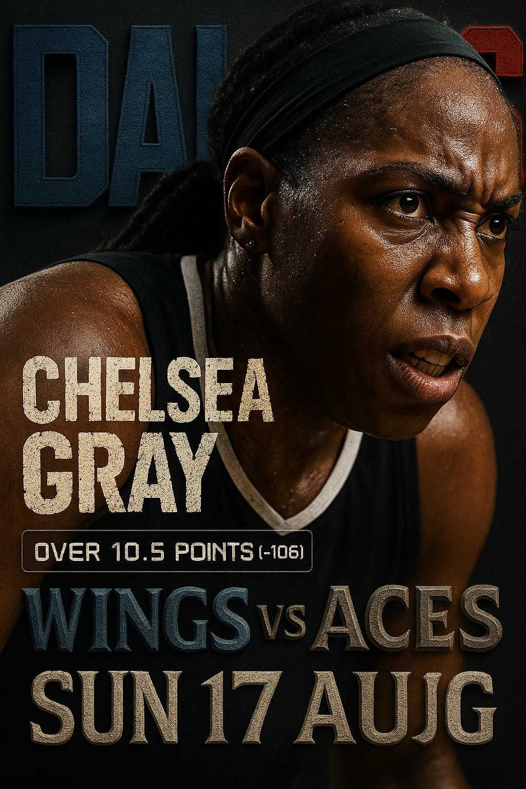 AI-generated detailed analysis visual for Chelsea Gray showing key statistics and insights