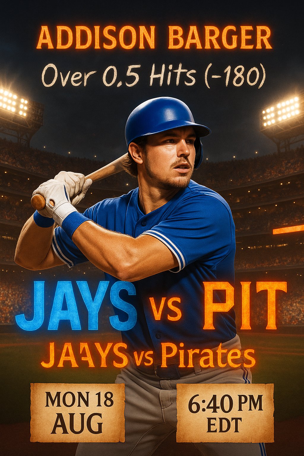 AI-generated detailed analysis visual for Addison Barger showing key statistics and insights