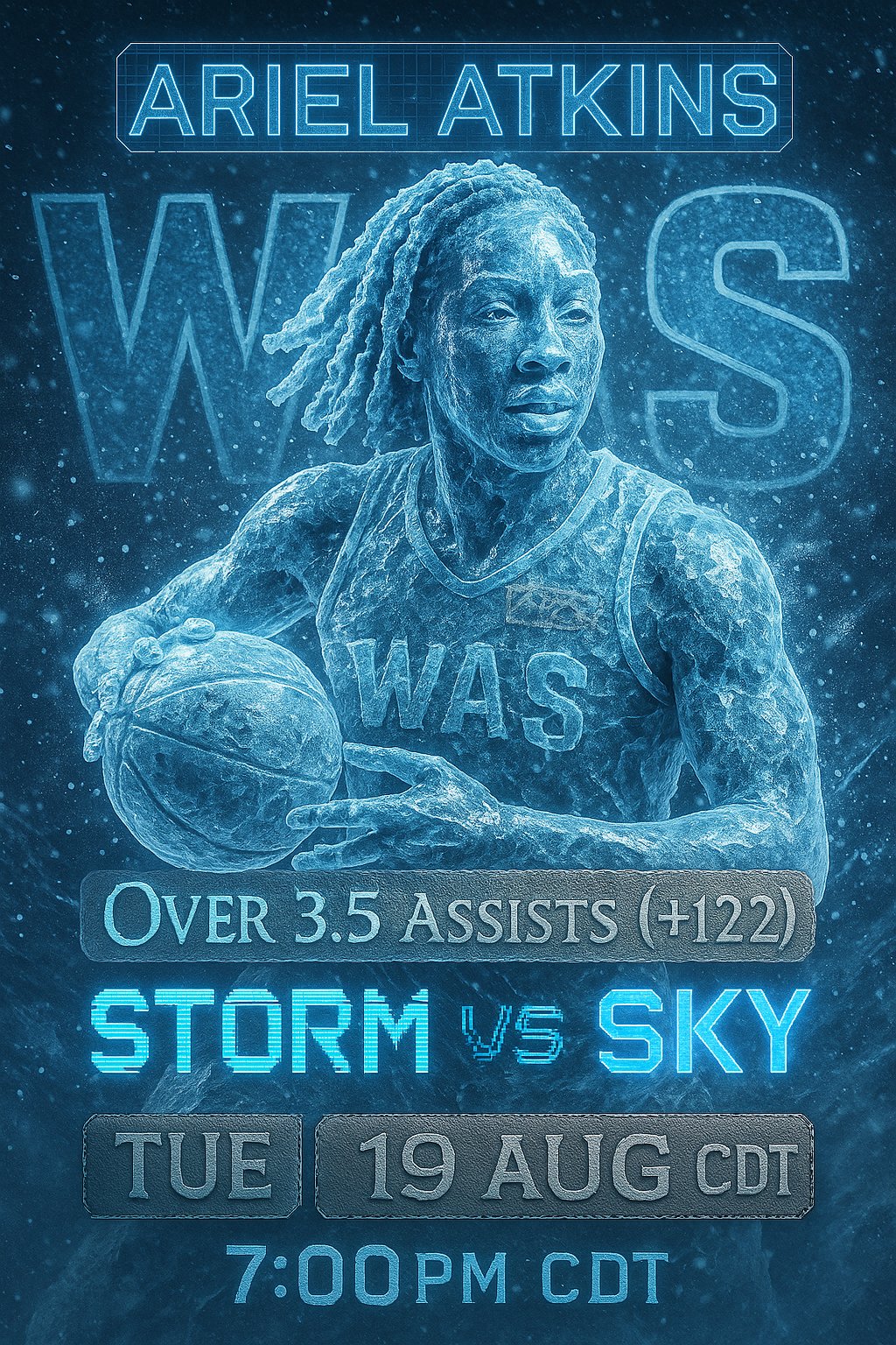 AI-generated detailed analysis visual for Ariel Atkins showing key statistics and insights