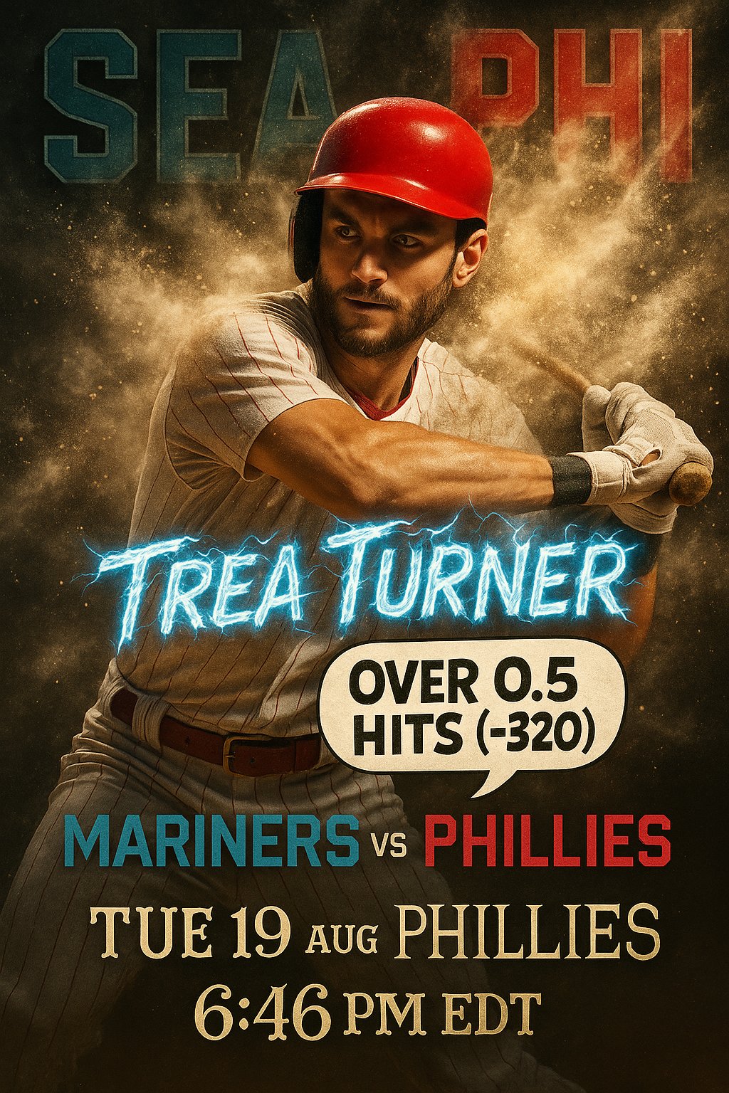 AI-generated detailed analysis visual for Trea Turner showing key statistics and insights