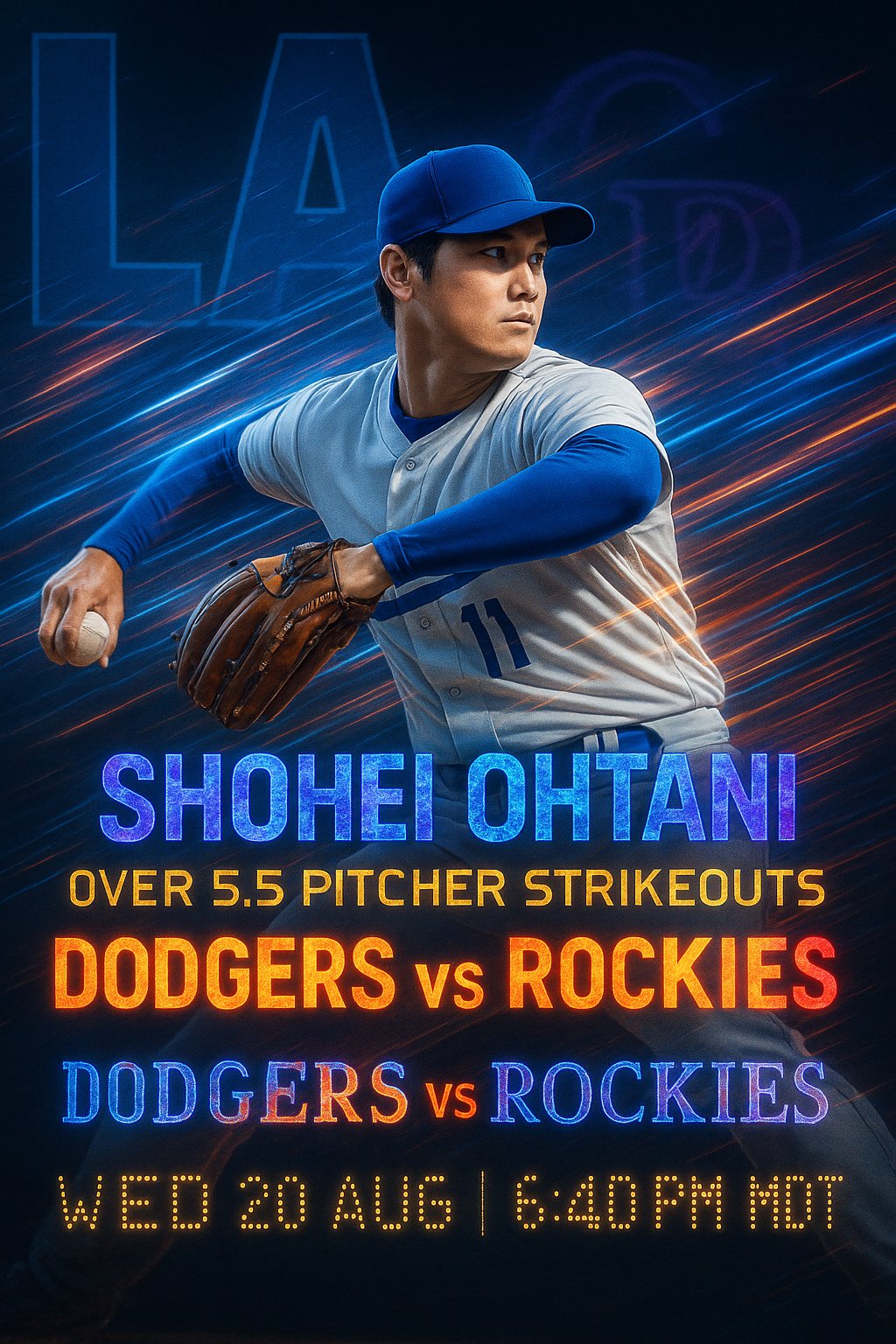 AI-generated detailed analysis visual for Shohei Ohtani showing key statistics and insights