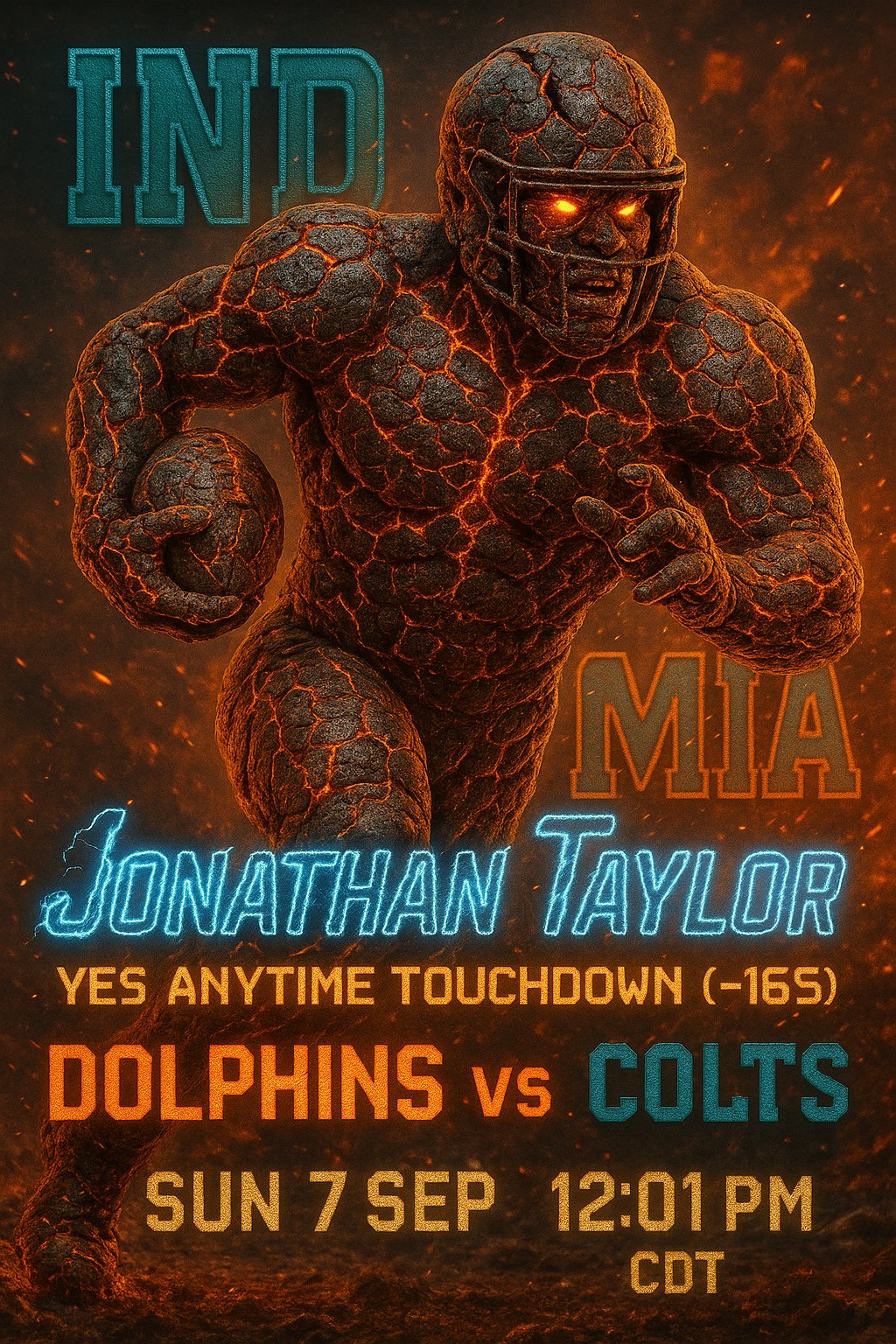 AI-generated detailed analysis visual for Jonathan Taylor showing key statistics and insights